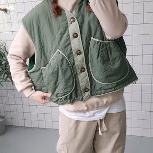 (무배) 빅사이즈 포켓 이중 조끼 베스트