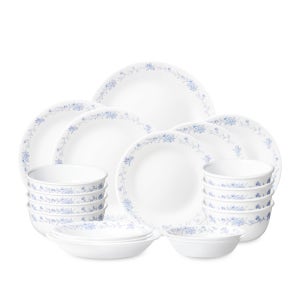 코렐 프렌치 블루 한국형 4인 19P 원형 찬기 홈세트 / 그릇 식기세트 예쁜접시 신혼부부 혼수 결혼 집들이 선물