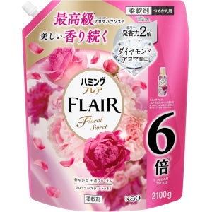 일본 허밍 플레어 유연제 상쾌한 플로럴 달콤한향 리필 2100g 로즈 프레시 피치 바닐라
