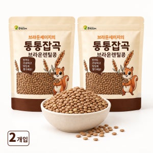 통통잡곡 2025년 캐나다산 브라운 렌틸콩 1.5kg, 2개