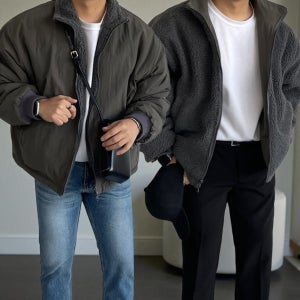 남자뽀글이점퍼 남자크롭패딩 봄버패딩