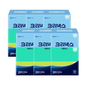 4600261 크리넥스 미용티슈 콤비 250매 18각 한박스