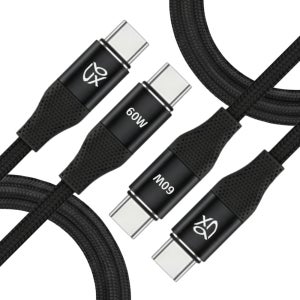 언박싱 브랙스 패브릭 C to C PD 초고속충전 케이블 60W 3m, 2개