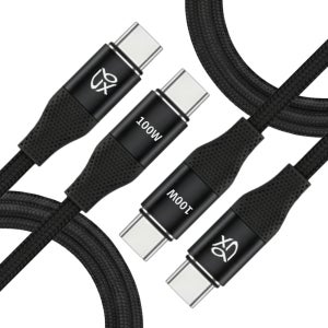 언박싱 브랙스 패브릭 100W C to C PD PPS 초고속충전케이블 0.5m, 2개