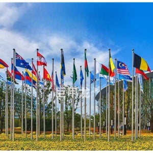 대형 국기봉 거치대 스테인리스 깃발 브라켓 국기게양대 학교 야외 게양대 5m / 202 스테인리스 스틸 / 풀세트