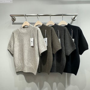 캐프 라쿤 홀가 반목 반팔 니트 4col 겨울 가을 루즈핏 울 이너 레글런 제이플로우