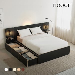 누어 룬드빅 E0 호텔침대 LED 서랍형 3단 수납 침대 프레임 퀸 Q