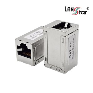 랜스타 플러스 CAT6A STP 인라인 커플러 RJ45 I형 8P8C 메탈 LSP-GIC-FJM