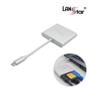 랜스타 USB 3.1 to HDMI 멀티포트 3.1+3.0 실버 LS-USB31-MPS