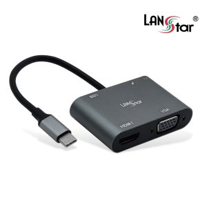랜스타 C타입 멀티 컨버터 5in1 HDMI VGA PD DP LS-USB31-MC