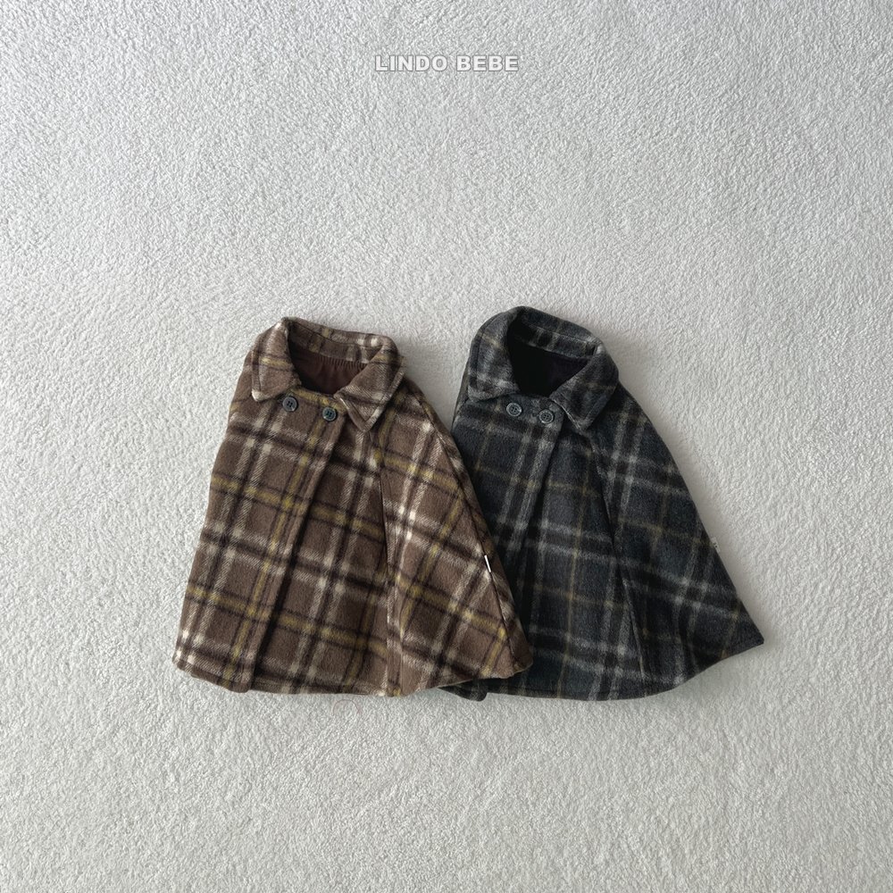 린도 베베 겨울 체크 망또JK 베이비 돌아기 모직자켓 데일리룩 문센룩