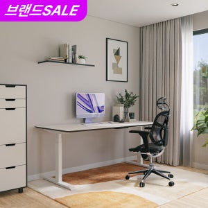 모션데스크 높이조절 듀얼모터 전동 스탠딩 책상 1400x800mm, 클라우드