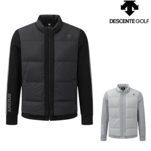 데상트 골프 남성 구스다운 니트 다운 점퍼 2색 블랙 그레이 겨울 필드 경량패딩