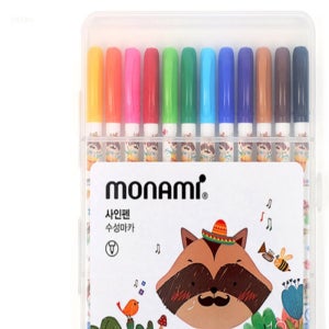 앤쥬 12색 사인펜(블루) 싸인펜세트