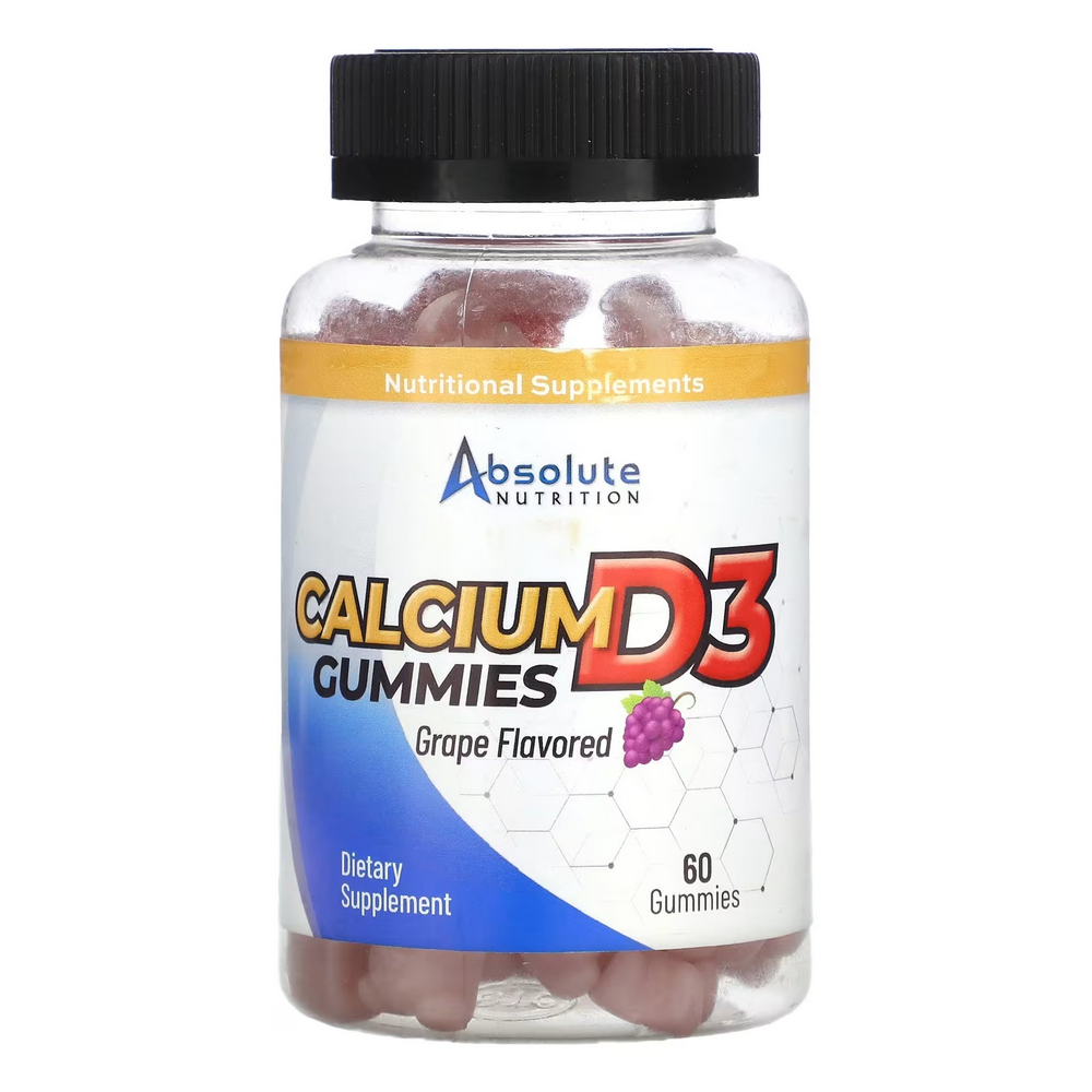 앱솔루트뉴트리션 <b>칼슘 D3구미</b> 그레이프 60구미