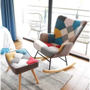 패브릭 흔들의자 1인용 안락 의자 소파 거실 북유럽 스윙체어 몽땅 컬러 고정