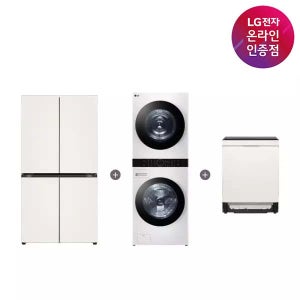 LG 디오스 냉장고 + LG 트롬 워시타워 + LG 디오스 식기세척기 (T875MEE111 + W2421WAMR + DUE6BGL1E)