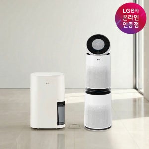 LG 퓨리케어 AI 360 공기청정기 + LG 휘센 오브제컬렉션 제습기 (AS285DWWC + DQ214MEGA)