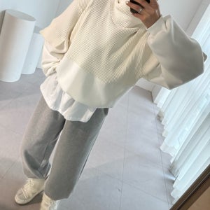 보니따스 만다린 기모 폴라 맨투맨 겨울 터틀넥 언발 긴팔 티셔츠/ 블랙 그레이 아이보리