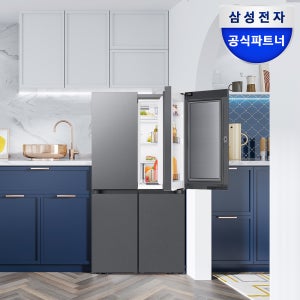 삼성 비스포크 AI 냉장고 4도어 902L 1등급 푸드쇼케이스 에센셜다크메탈(RM70F90M1DD)