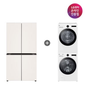 LG 디오스 오브제컬렉션 매직스페이스 냉장고 + LG 트롬 세탁기건조기 세트 (T875MEE111 + FX23WNR-2WQ)