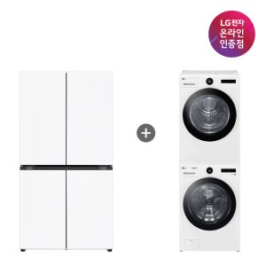 LG 디오스 오브제컬렉션 매직스페이스 냉장고 + LG 트롬 세탁기건조기 세트 (T875MHH111 + FX23WA-20WQ)