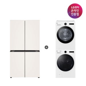 LG 디오스 오브제컬렉션 매직스페이스 냉장고 + LG 트롬 세탁기건조기 세트 (T875MEE111 + FX23WNR-2WQ)