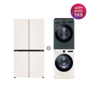 LG 디오스 오브제컬렉션 매직스페이스 냉장고 + LG 트롬 세탁기건조기 세트 (T875MEE111 + FX24ENE-GNG)