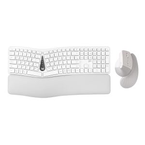지클릭커 오피스프로 EMK350 무선 버티컬 인체공학 블루투스 키보드 마우스 세트 화이트