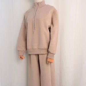 여성 트레이닝세트 기모트레이닝 차콜 겨울 따뜻한 데일리 상하의 이노에