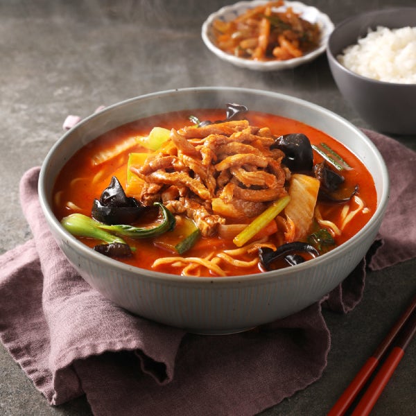 홍야 직화 고기짬뽕 2인분 1260g 면2 소스2