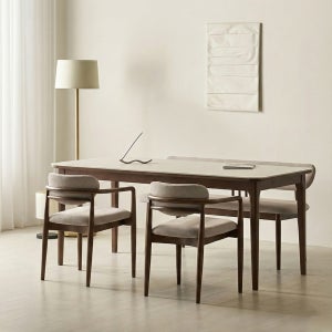 모모드 노엘 원목 포세린 식탁세트 테이블1+벤치1+의자2, 1800mm, 시리어스 세라믹