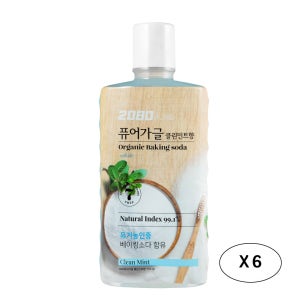 2080 퓨어가글 베이킹소다 클린민트향 가글750ml 6개 1박스