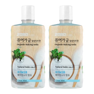 2080 퓨어가글 베이킹소다 클린민트향 가글750ml 2개