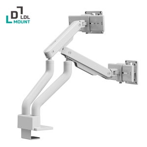 벽면 밀착형 슬라이드 듀얼모니터암 화이트 35지원