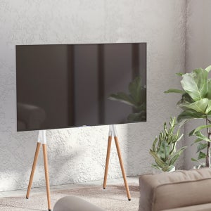 이젤형 tv 스탠드 거치대 원목 4발 다리 티비거치대 화이트