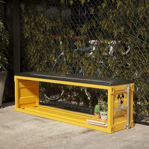 튼튼한 철제 인더스트리얼 컨테이너 벤치 현관 신발정리대 수납 스툴 80X35X45