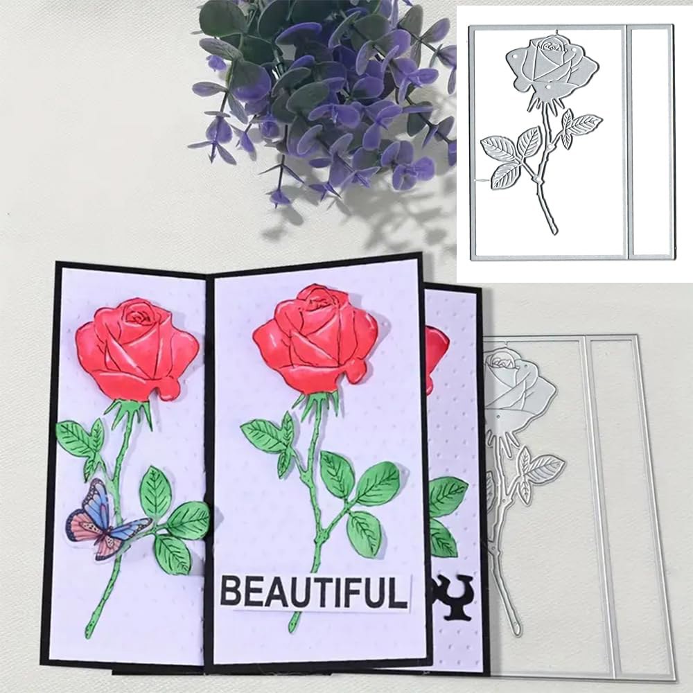 직사각형 꽃 프레임 금속 다이 컷 종이 카드 DIY 엠보싱 카드용 스텐실 북 태그 장식 스크랩북