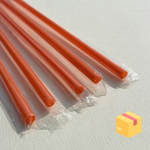 일회용 일자 빨대 주황 개별 스트로우 7mm 25cm 1박스 10000개