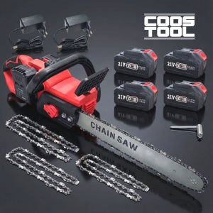 전기톱 전동 무선 체인 기계 나무 자르는 미니 충전 40cm