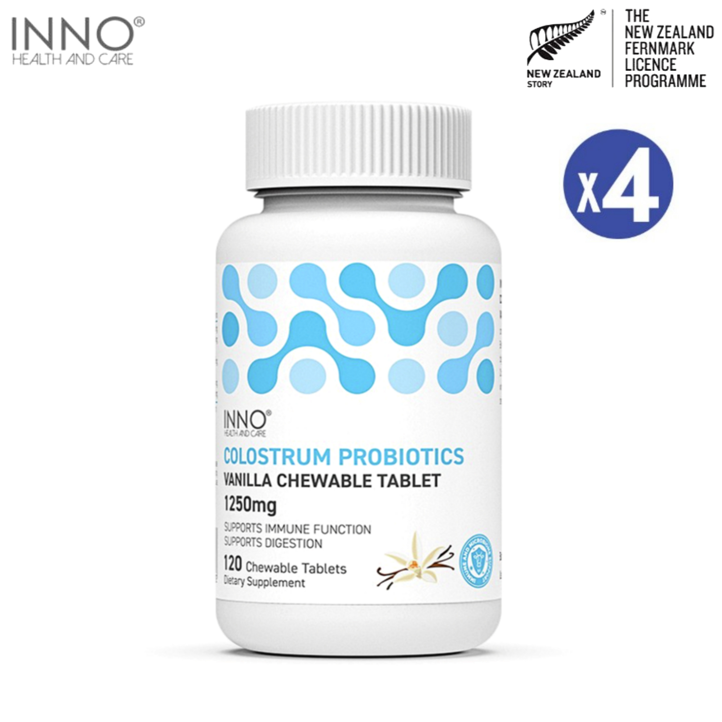 이노헬스 초유 <b>19</b>종 유산균 1250mg 120정 4개 뉴질랜드 칼슘 <b>면역</b> 어린이 영양제