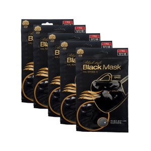 블랙 면 패션 마스크 방한대 5개세트 (성인용)