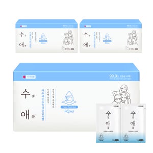 수애 손소독티슈 식물성에탄올 개별포장형 100매, 3개
