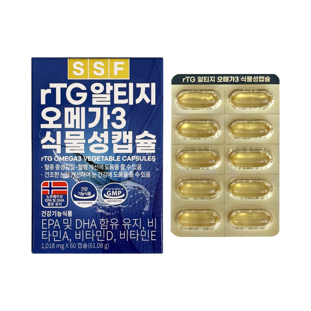 순수식품 rTG 알티지 오메가3 1008mg x 60캡슐, 1개