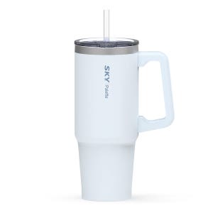팔레트 대용량 차량용 데일리 텀블러 30oz (손잡이)+빨대 900ml, 오션 블루