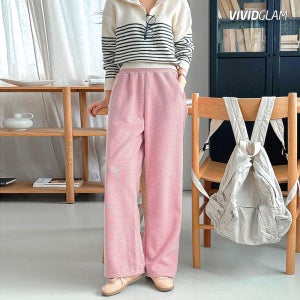 골지 기모 와이드팬츠 여성 롱밴딩 겨울바지 원데이핏 ONeday fit