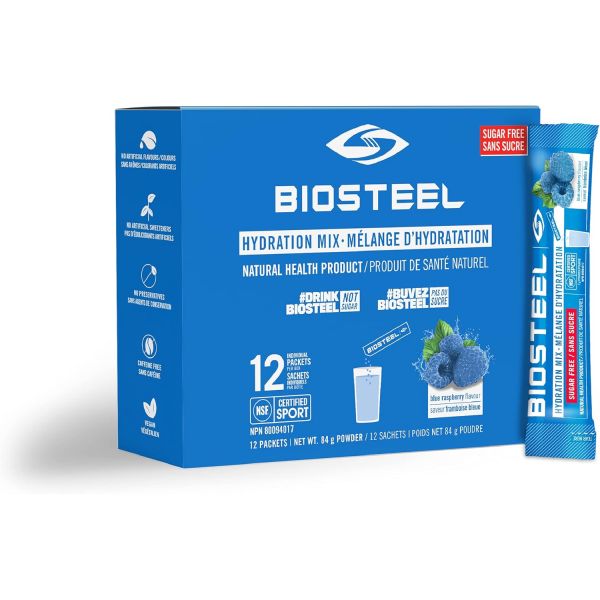 <b>바이오스틸</b> 수분 보충 믹스 무설탕 전해질 스포츠 음료 가루 블루 라즈베리 12개 1회분