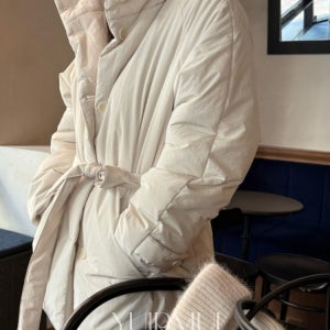 bronze 브론즈 신슐레이트 스트랩 하이넥 하프 패딩 점퍼 1color