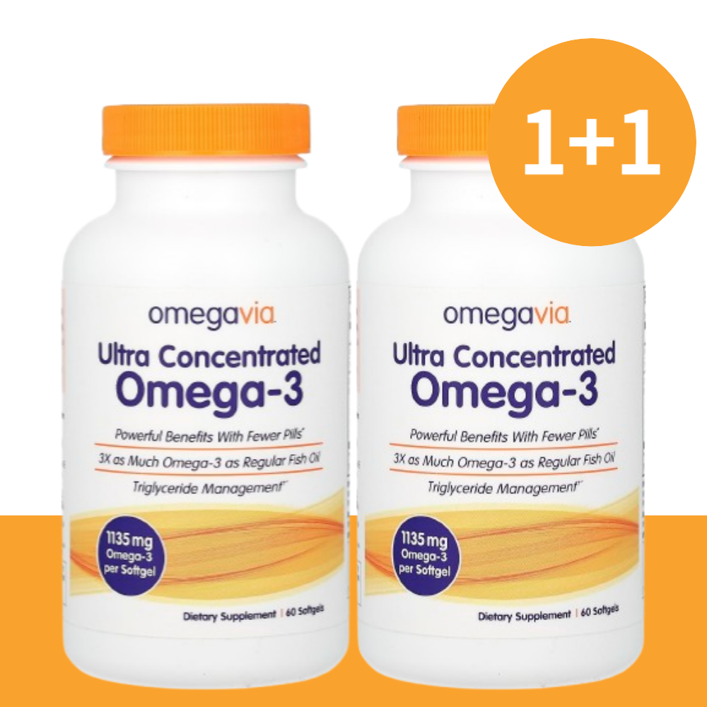 오메가비아 <b>오메가3</b> <b>오메가쓰리</b> DHA EPA 1135mg 소프트젤 60정 (2개)