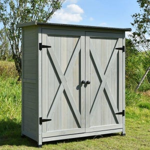 간이 창고 조립식 농막 농기구 정원 수납함 이동식 보관함 야외창고 조립식창고 방수 부지 라이트그레이 3개